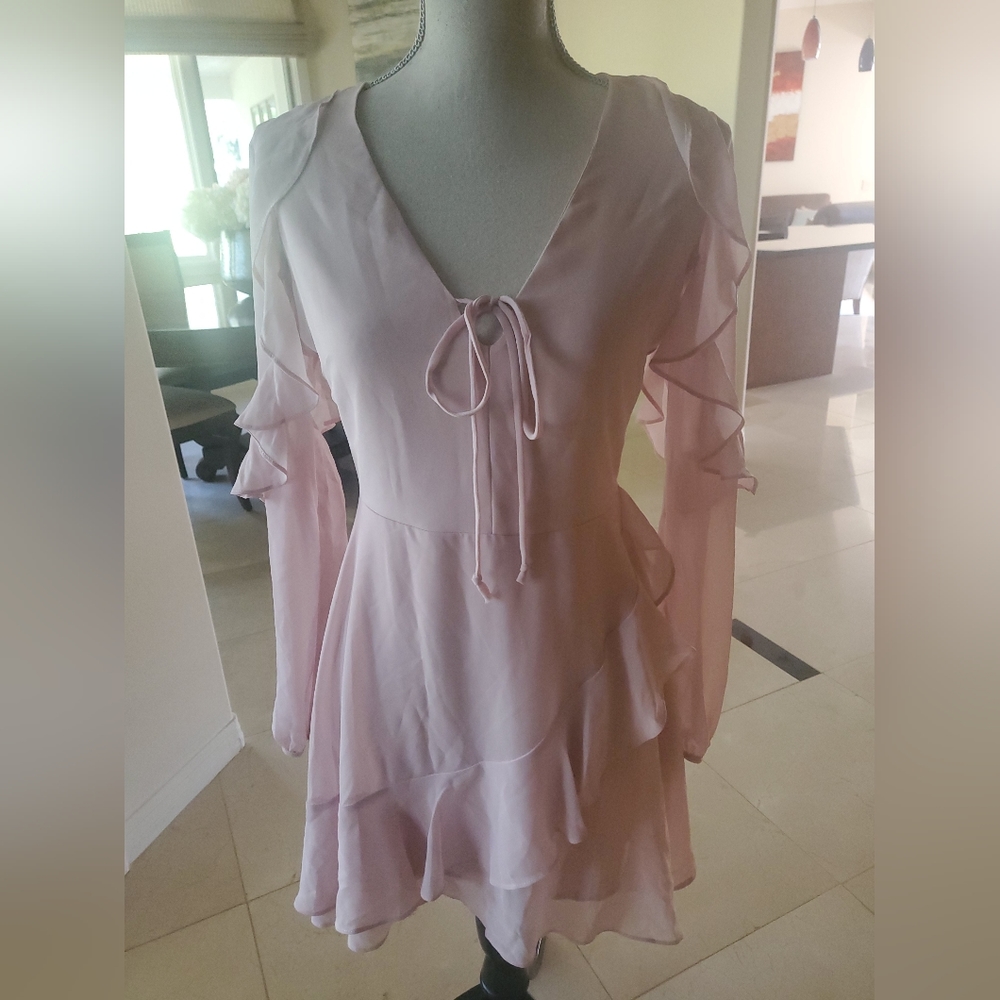 BCBGeneration Pink Ruffle Dress